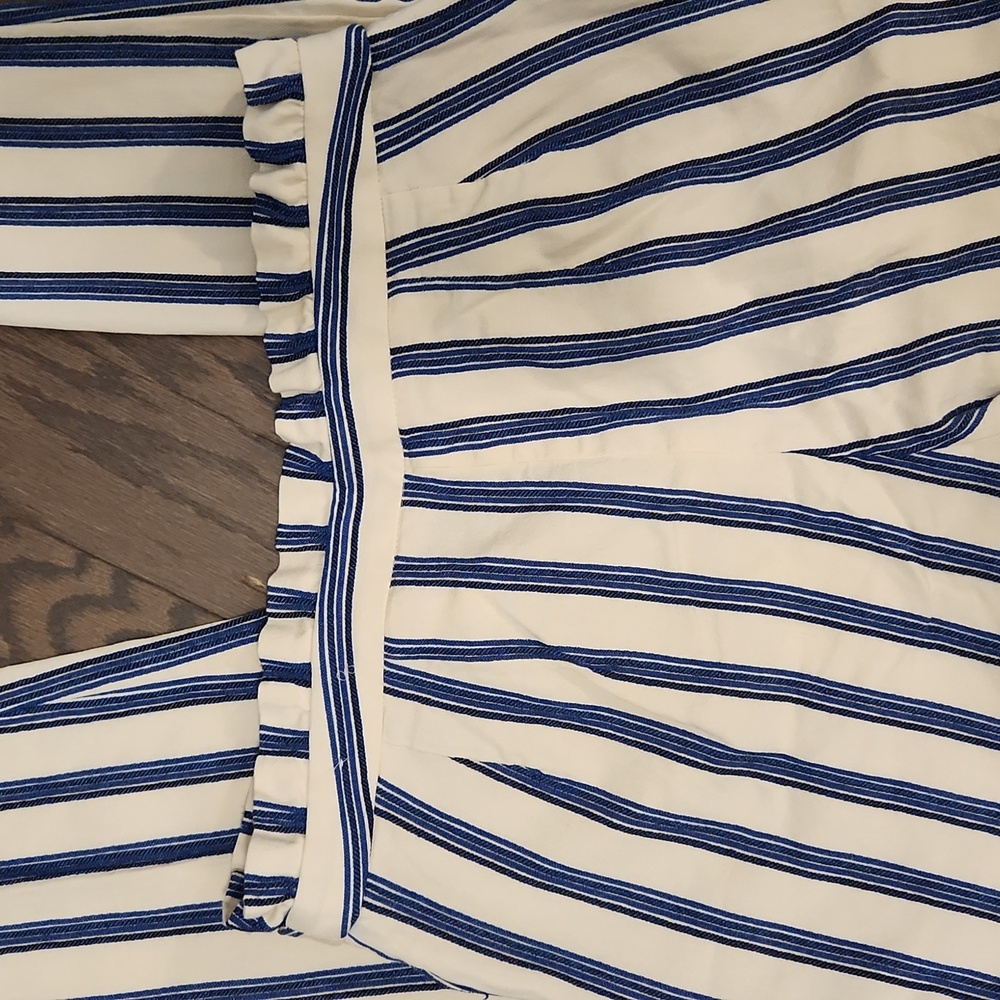 Express Stripe Ruffle High Rise Pants Size 12R - Picture 5 of 5